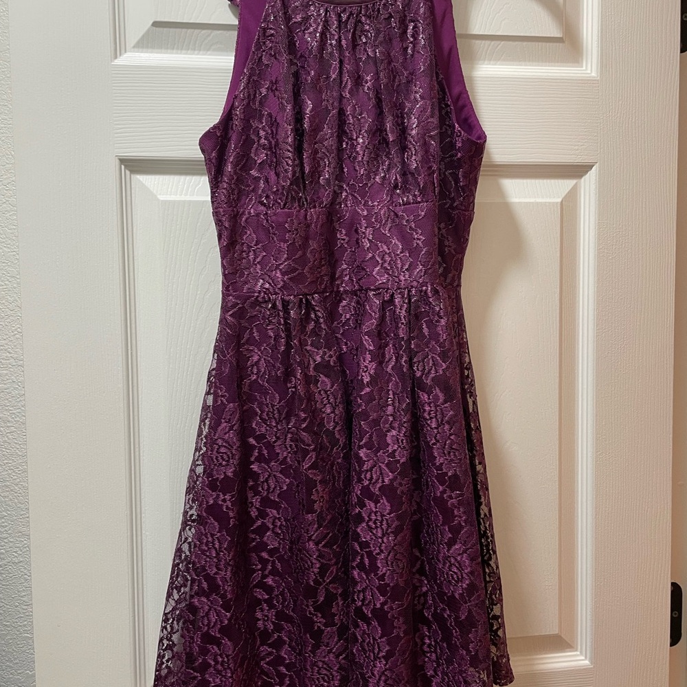 B Darlin Elegant Purple Lace Dress